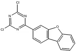 2,4-dichloro-6-(dibenzo[b,d]furan-3-yl)-1,3,5-triazine structure, CAS 2102042-41-9