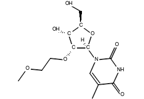 2'-O-(2-Methoxyethyl)-5-methyluridine structure, CAS 163759-49-7