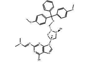 5'-O-(4,4'-Dimethoxytrityl)-N2-dimethylformamidine-2'-deoxyguanosine structure, CAS 40094-22-2