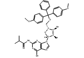 DMT-2'-F-dGiBu structure, CAS 144089-96-3