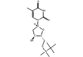 5'-O-TERT-BUTYLDIMETHYLSILYL-THYMIDINE structure, CAS 40733-28-6