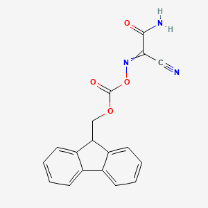(E)-N-((((9H-fluoren-9-yl)methoxy)carbonyl)oxy)-2-amino-2-oxoacetimidoyl cyanide structure, CAS 1370440-28-0