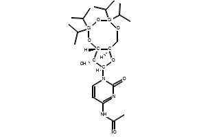 Adenosine, N-acetyl-3',5'-O-[1,1,3,3-tetrakis(1-Methylethyl)-1,3-disiloxanediyl]- structure, CAS 85335-73-5