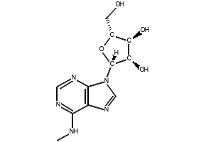 6-METHYLAMINOPURINE 9-RIBOFURANOSIDE structure, CAS 1867-73-8