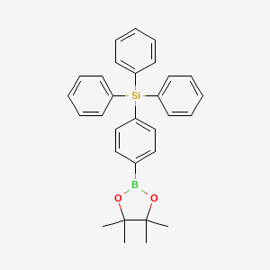 Triphenyl(4-(4,4,5,5-tetramethyl-1,3,2-dioxaborolan-2-yl)phenyl)silane structure, CAS 1197180-13-4