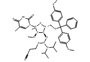 5'-O-DMT-5-Methy-2'-O-methyluridine 3'-CE phosphoramidite structure, CAS 153631-20-0