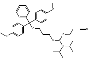 3-(4,4'-DIMETHOXYTRITYL)PROPANDIOL-1-N,N-DIISOPROPYL (BETA-CYANOETHYL) PHOSPHORAMIDITE structure, CAS 110894-23-0