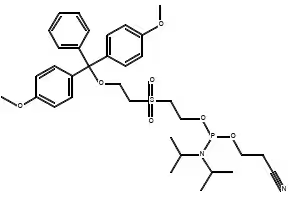 (2-CYANOETHOXY)-2-(2''-O-1,1''-DIMETHOXYTRITYLOXYETHYLSULFONYL)- ETHOXY-N,N-DIISOPROPYLAMINOPHOSPHINE) structure, CAS 108783-02-4