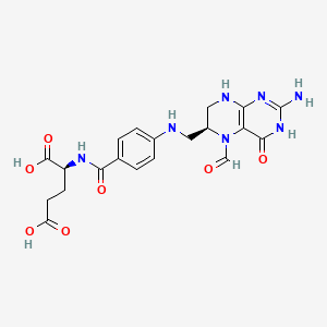 (2S)-2-[[4-[[(6S)-2-amino-5-formyl-4-oxo-1,6,7,8-tetrahydropteridin-6- yl]methylamino]benzoyl]amino]pentanedioic acid structure, CAS 68538-85-2