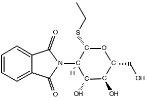 Ethyl 2-deoxy-2-(1,3-dihydro-1,3-dioxo-2H-isoindol-2-yl)-1-thio-beta-D-glucopyranoside structure, CAS 130539-43-4