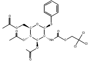 Phenyl 3,4,6-Tri-O-acetyl-2-deoxy-1-thio-2-(2,2,2-trichloroethoxyformamido)-beta-D-glucopyranoside structure, CAS 187022-49-7