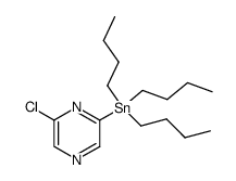 Pyrazine, 2-chloro-6-(tributylstannyl)- structure, CAS 850221-68-0