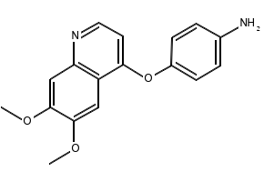 BenzenaMine, 4-[(6,7-diMethoxy-4-quinolinyl)oxy]- structure, CAS 190728-25-7