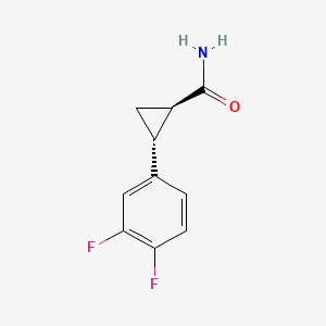 (1R,2R)-2-(3,4-difluorophenyl)cyclopropane carboxaMide structure, CAS 1006376-62-0