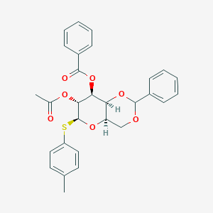 4-Methylphenyl 2-O-acetyl-3-O-benzoyl-4,6-O-benzylidene-1-thio-β-D-galactopyranoside structure, CAS 1042430-52-3