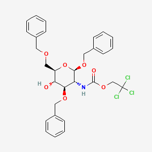 Phenylmethyl 2-deoxy-3,6-bis-O-(phenylmethyl)-2-[[(2,2,2-trichloroethoxy)carbonyl]amino]-β-D-glucopyranoside structure, CAS 1401413-17-9