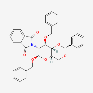 Phenylmethyl 2-deoxy-2-(1,3-dihydro-1,3-dioxo-2H-isoindol-2-yl)-3-O-(phenylmethyl)-4,6-O-[(R)-phenylmethylene]-beta-D-glucopyranoside structure, CAS 191482-37-8