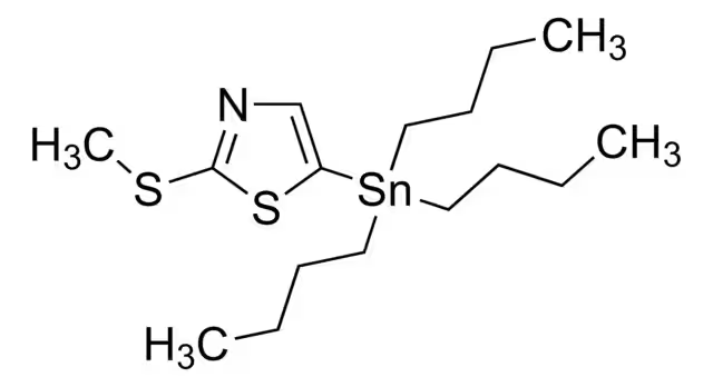 2-(Methylthio)-5-(tributylstannyl)thiazole structure, CAS 157025-34-8
