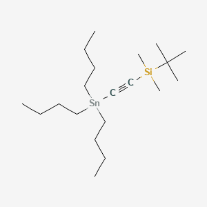 Stannane, tributyl[2-[(1,1-dimethylethyl)dimethylsilyl]ethynyl]- structure, CAS 1850269-35-0
