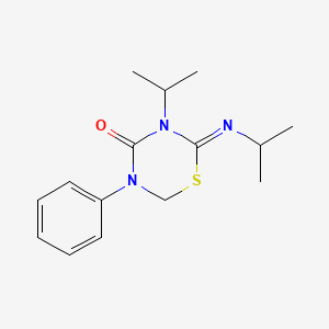 4H-1,3,5-Thiadiazin-4-one, tetrahydro-3-(1-Methylethyl)-2-[(1-Methylethyl)iMino]-5-phenyl- structure, CAS 69327-75-9