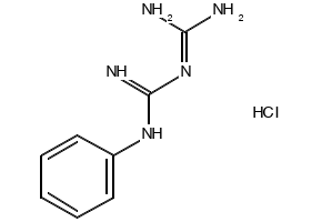 1-PHENYLBIGUANIDE HYDROCHLORIDE structure, CAS 55-57-2