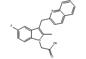 (5-FLUORO-2-METHYL-3-(QUINOLIN-2-YLMETHYL)-INDOL-1-YL)-ACETIC ACID ETHYL ESTER structure, CAS 908561-38-6