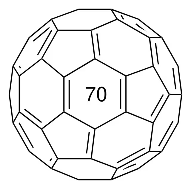 Fullerene C70 structure, CAS 115383-22-7