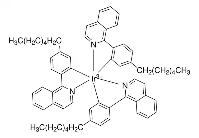 Tris[(4-n-hexylphenyl)isoquinoline]iridium (III) structure, CAS 1240249-29-9