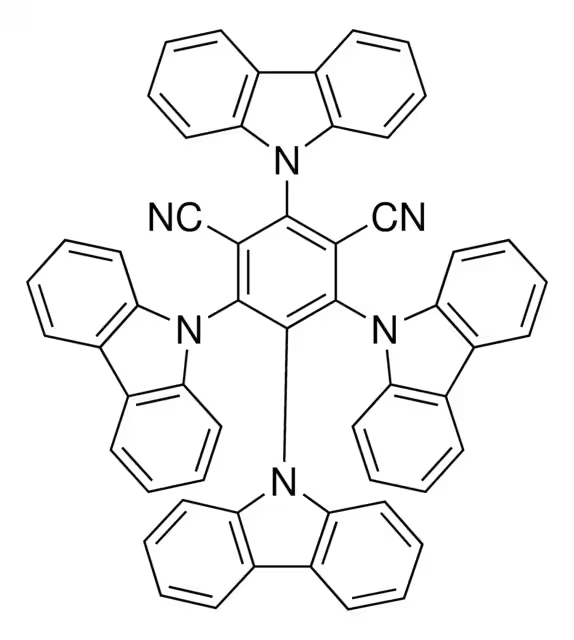 2,4,5,6-tetrakis(carbazol-9-yl)-1,3-dicyanobenzene structure, CAS 1416881-52-1