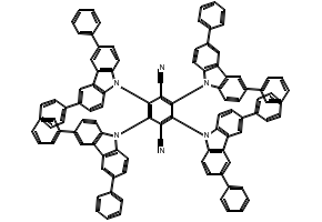 2,3,5,6-tetrakis(3,6-diphenylcarbazol-9-yl)-1,4-dicyanobenzene structure, CAS 1416881-55-4