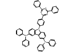 9-[4-(4,6-diphenyl-1,3,5-triazin-2-yll)phenyl]-N3,N3,N3,N3-tetraphenyl-9H-carbazole-3,6-diamine structure, CAS 1613074-59-1