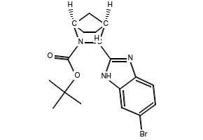 2-Azabicyclo[2.2.1]heptane-2-carboxylic acid, 3-(6-broMo-1H-benziMidazol-2-yl)-, 1,1-diMethylethyl ester,(1R,3S,4S)- structure, CAS 1256387-74-2