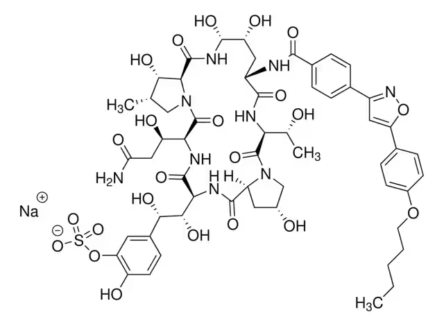 Micafungin sodium structure, CAS 208538-73-2