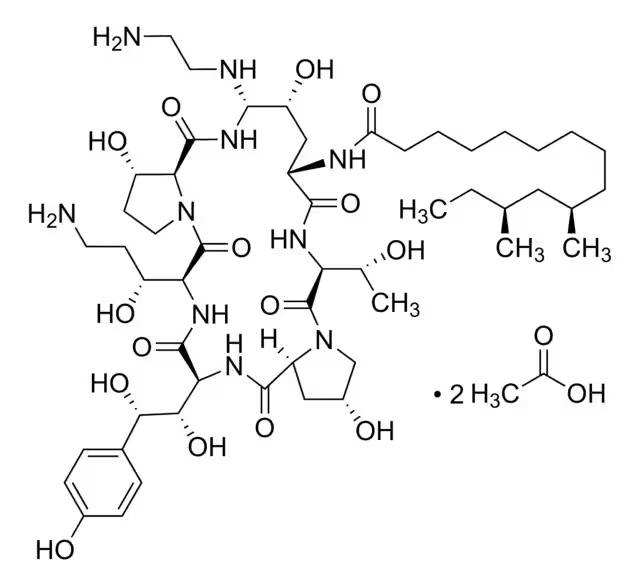 Caspofungin acetate structure, CAS 179463-17-3