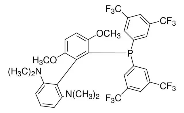 2'-(Bis(3,5-bis(trifluoromethyl)phenyl)phosphino)-3',6'-dimethoxy-N2,N2,N6,N6-tetramethyl-[1,1'-biphenyl]-2,6-diamine structure, CAS 1810068-30-4