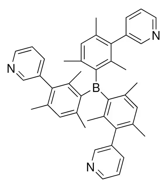 3TPYMB , Tris(2,4,6-triMethyl-3-(pyridin-3-yl)phenyl)borane structure, CAS 929203-02-1