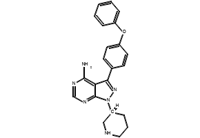 3-(4-Phenoxy-phenyl)-1-piperidin-3-yl-1H-pyrazolo[3,4-d]pyriMidin-4-ylaMine structure, CAS 1022150-12-4