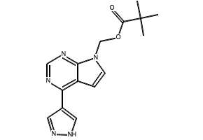 [4-(1H-Pyrazol-4-yl)-7H-pyrrolo[2,3-d]pyrimidin-7-yl]methyl pivalate structure, CAS 1146629-77-7