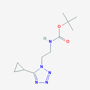 Tert-butyl 2-(5-cyclopropyl-1h-tetrazol-1-yl)ethylcarbaMate structure, CAS 1244058-84-1