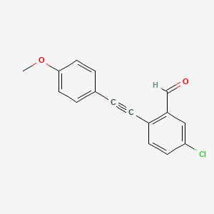 5-chloro-2-((4-methoxyphenyl)ethynyl)benzaldehyde structure, CAS 1588973-16-3