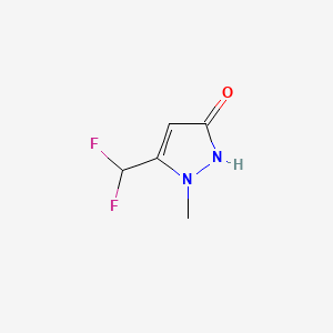 5-(difluoromethyl)-1-methyl-1H-pyrazol-3-ol structure, CAS 121303-75-1