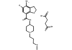 Butanedioic acid 4-amino-5-chloro-2,3-dihydro-N-[1-(3-methoxypropyl)-4-piperidinyl]-7-benzofurancarboxamide structure, CAS 179474-85-2