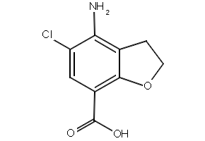 4-Amino-5-chloro-2,3-dihydro-7-benzofurancarboxylic acid structure, CAS 123654-26-2