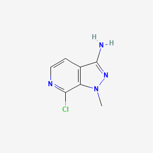 7-chloro-1-methyl-1H-pyrazolo[3,4-c]pyridin-3-amine structure, CAS 2A-1173859