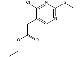 5-PYRIMIDINEACETIC ACID, 4-CHLORO-2-(METHYLTHIO)-, ETHYL ESTER structure, CAS 61727-34-2