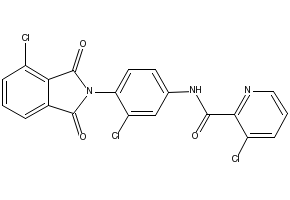 2-Chloro-N-[3-chloro-4-(4-chloro-1,3-dioxo-1,3-dihydro-isoindol-2-yl)-phenyl]-nicotinamide structure, CAS 1623101-11-0