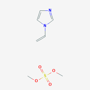 1H-Imidazolium, 1-ethenyl-1 (or 3)-methyl-, methyl sulfate, homopolymer structure, CAS 31855-14-8