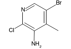 5-bromo-2-chloro-4-methylpyridin-3-amine structure, CAS 1204231-59-3