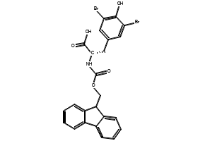 Fmoc-3,5-Dibromo-D-tyrosine structure, CAS 201484-26-6