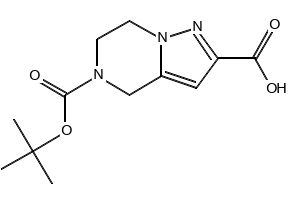 5-(tert-butoxycarbonyl)-4,5,6,7-tetrahydropyrazolo[1,5-a]pyrazine-2-carboxylic acid structure, CAS 1209492-73-8